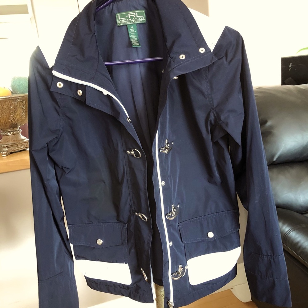 Lauren Ralph Lauren XS Navy, Silver Jacket, GUC